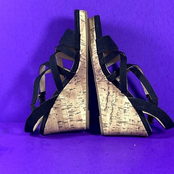LifeStride Indigo Black Women's Strappy Wedge Sandals Shoe‎ Size 8-NEW - Picture 6 of 8